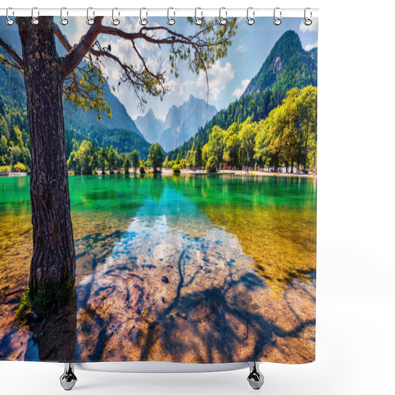 Personality  Sunny Summer Scene Of Julian Alps, Gozd Martuljek Location, Slovenia, Europe. Marvelous Morning View Of Jasna Lake. Picturesque Landscape Of Triglav National Park. Traveling Concept Background. Shower Curtains