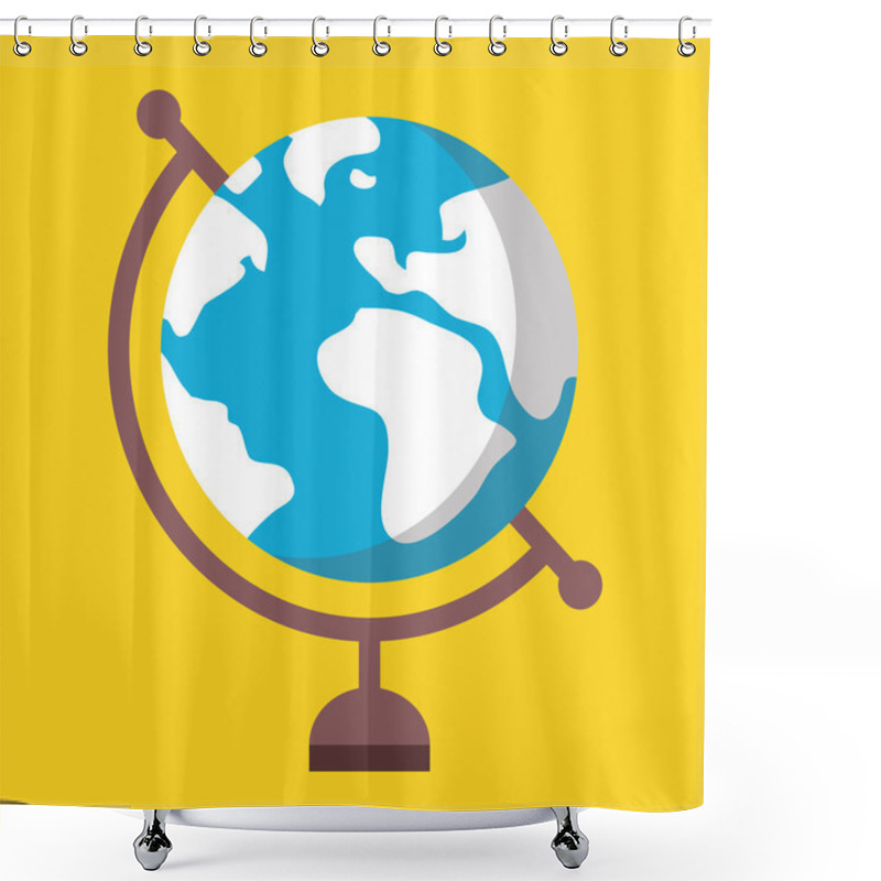 Personality  Vector Globe Icon Shower Curtains