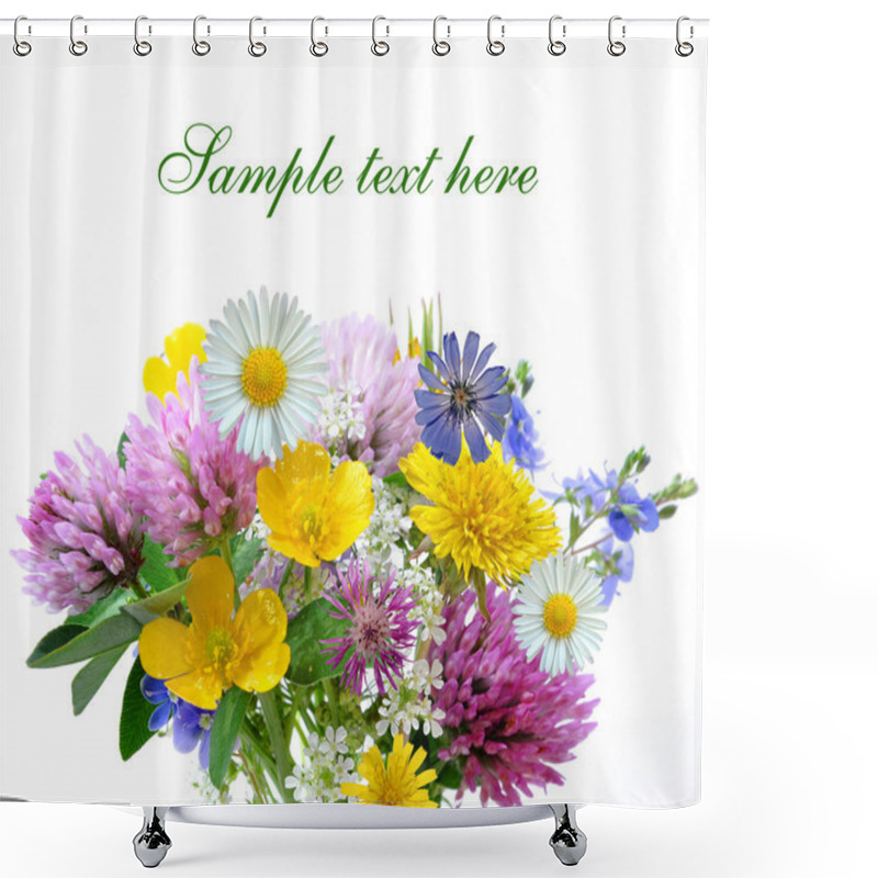 Personality  Meadow Flowers Isolated Shower Curtains