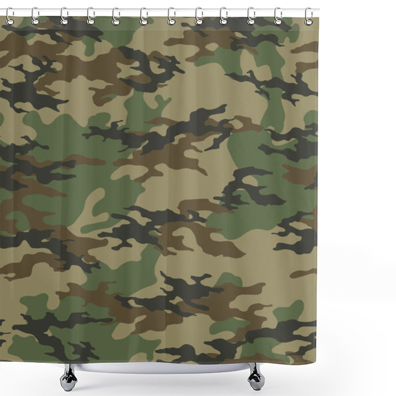 Personality  Fashionable Camouflage Pattern, Military Print .Seamless Illustration Shower Curtains