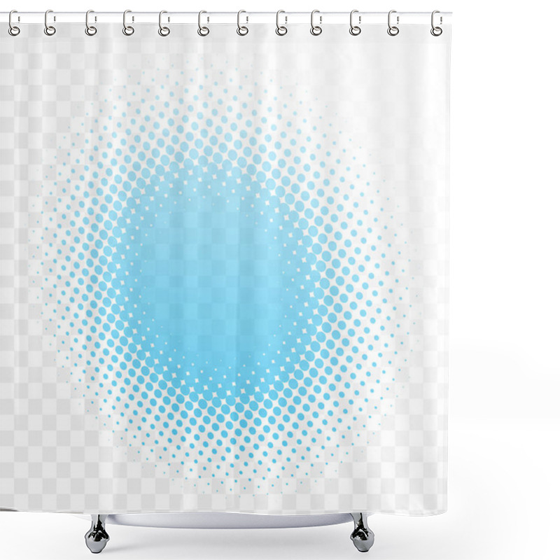 Personality  Colorful Halftone Vector Pattern, Texture In 3d Perspective. Circles, Dots, Screentone Illustration. Freckle, Stipple-stippling, Speckles Illustration. Pointillist Vector Art Shower Curtains