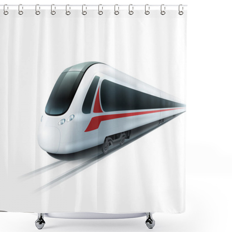 Personality  High-Speed Train Realistic Isolated Image  Shower Curtains