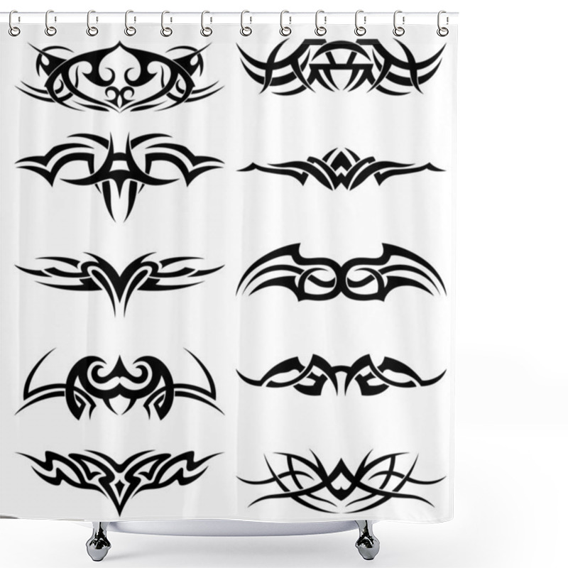 Personality  Set Of Tribal Tattoo Including Shower Curtains