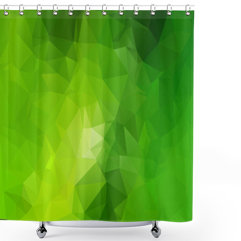 Personality  Green Polygonal Mosaic Background, Creative Design Templates Shower Curtains