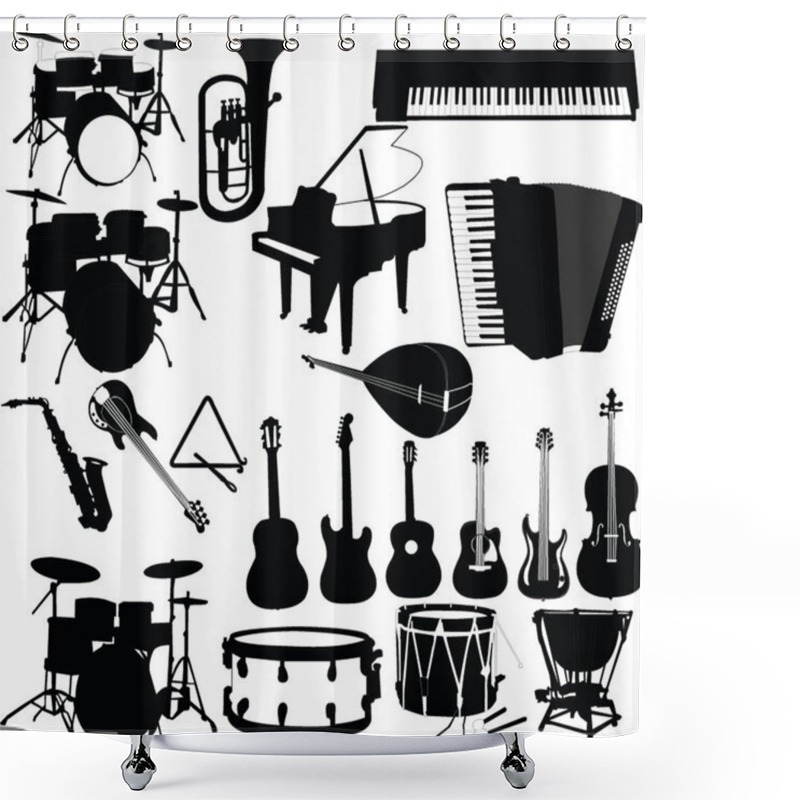 Personality  Musical Instruments Shower Curtains