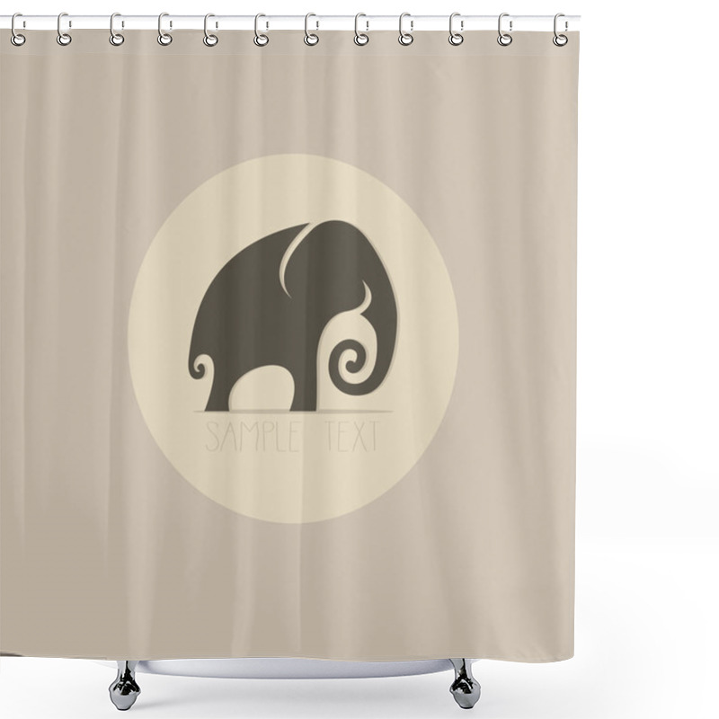 Personality  Elephant Silhouette Vector Logo Design Template. Animal Icon. Zo Shower Curtains