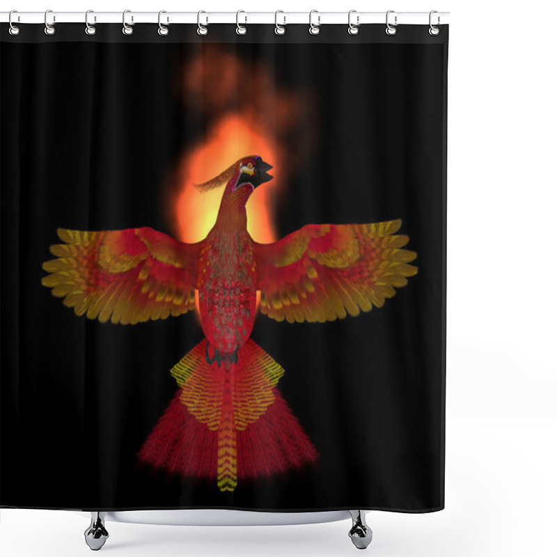 Personality  Phoenix Bird Fire Shower Curtains