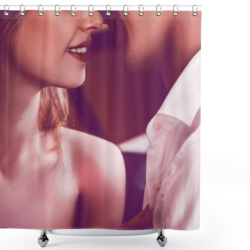 Personality  Square Photo Of Couple Kissing Each Others. Without Eyes Only Li Shower Curtains