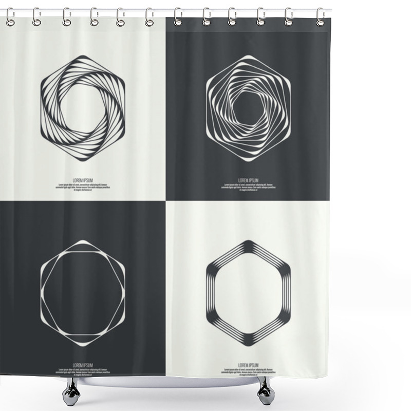 Personality  Abstract Background With Geometric Shapes Shower Curtains