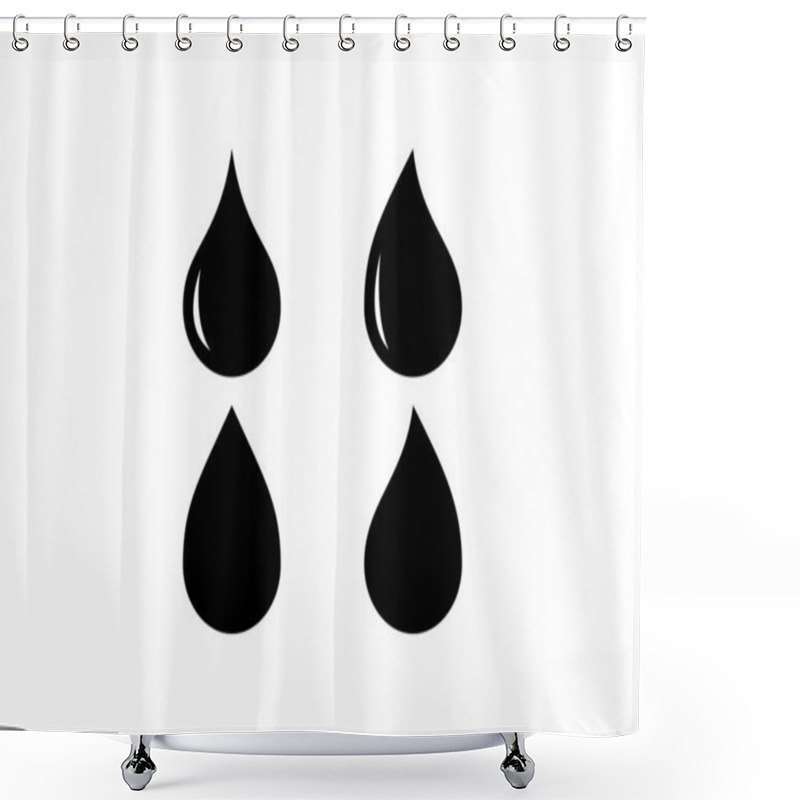 Personality  Water Drop Icon Vector Illustration On Background Shower Curtains