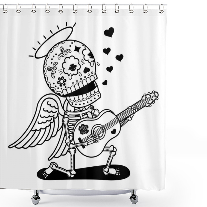 Personality  Vector Illustration Of Skeletons Shower Curtains