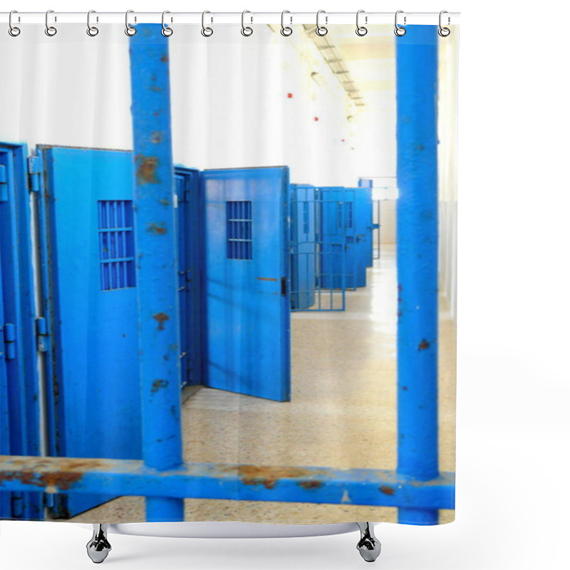 Personality  Inner Rooms Of The Old Asinara's Jail That Became A Public Museum,  Sardinia, Italy Shower Curtains