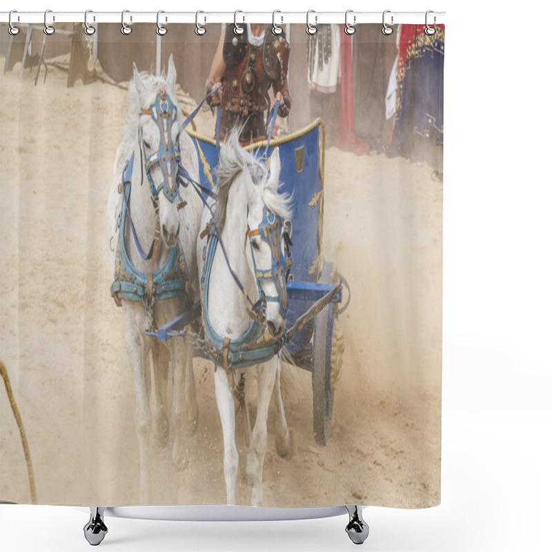 Personality  Roman Chariot On Gladiators Fight Shower Curtains