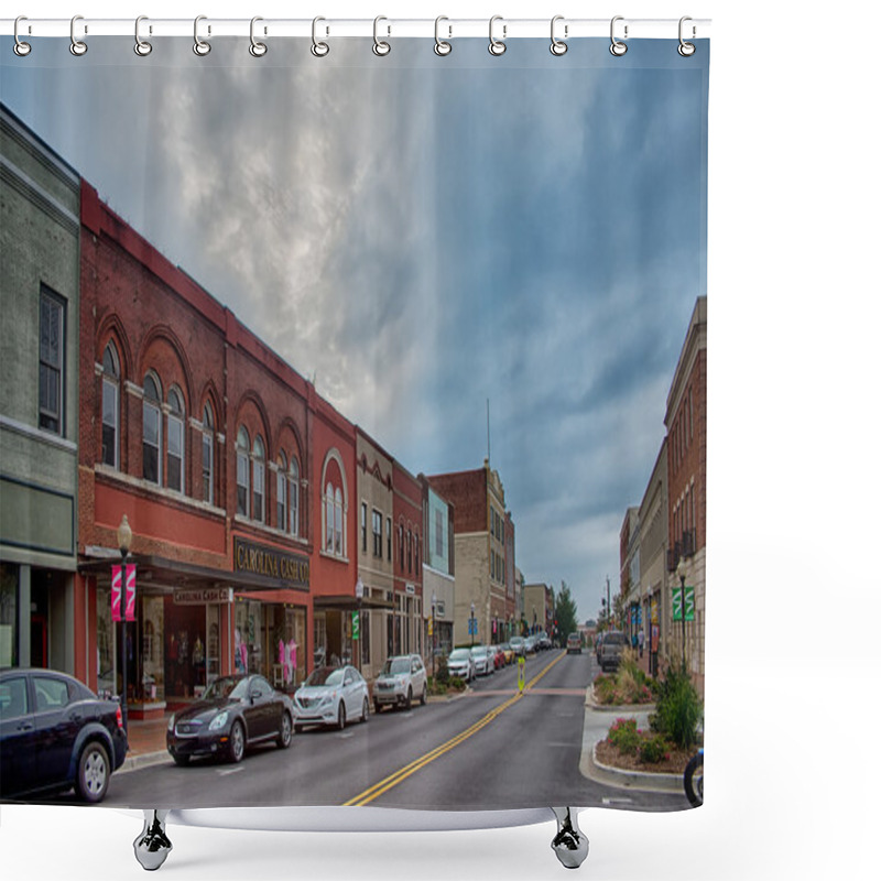 Personality  Spartanburg South Carolina City Skyline And Downtown Surrounding Shower Curtains