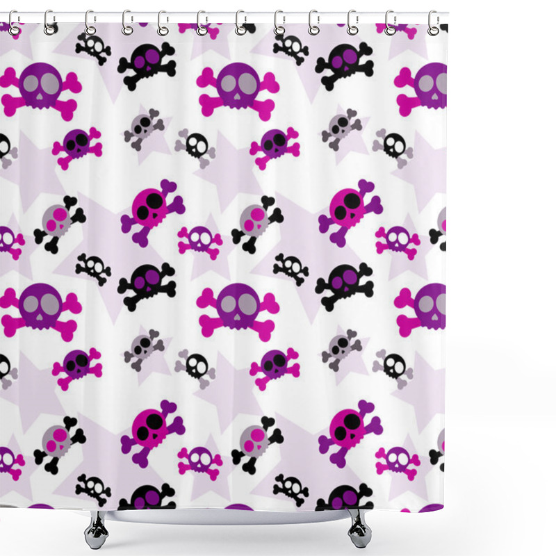 Personality  Girly Skull Background Shower Curtains