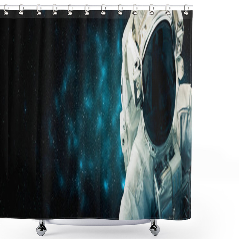 Personality  Astronaut Spaceman Do Spacewalk While Working For Space Station Shower Curtains