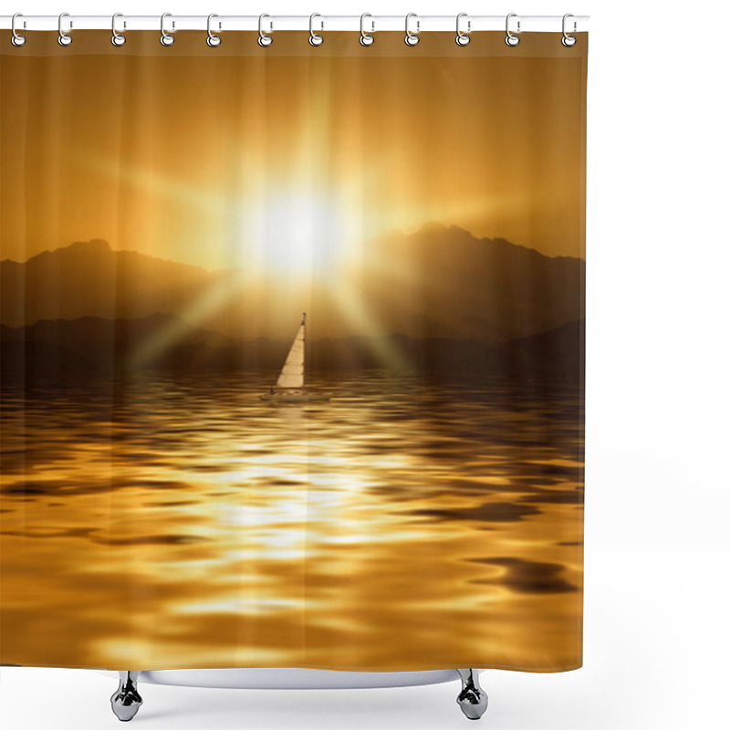 Personality  Sunrise In Mountains Shower Curtains