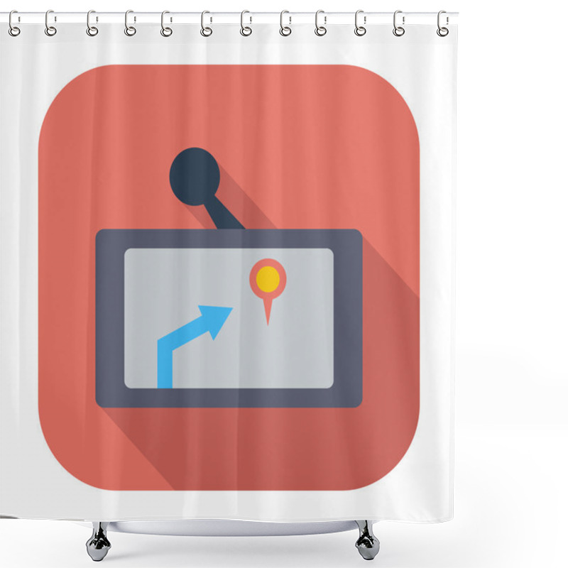 Personality  GPS Navigator Icon. Shower Curtains