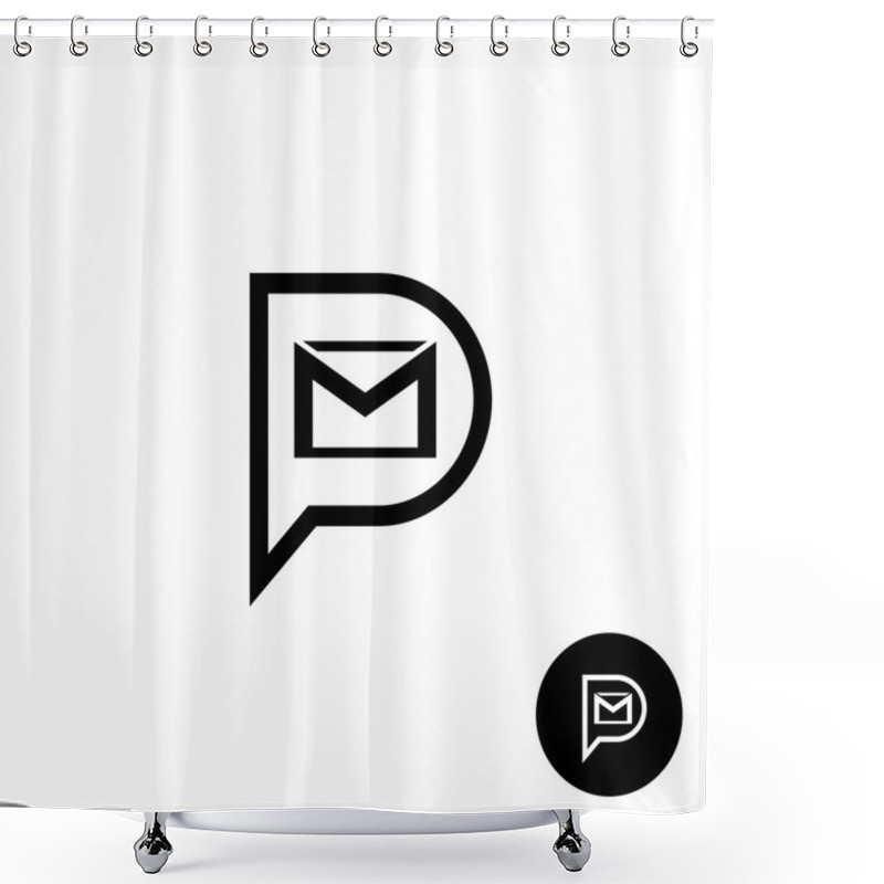 Personality  PM Letters Logo. Shower Curtains