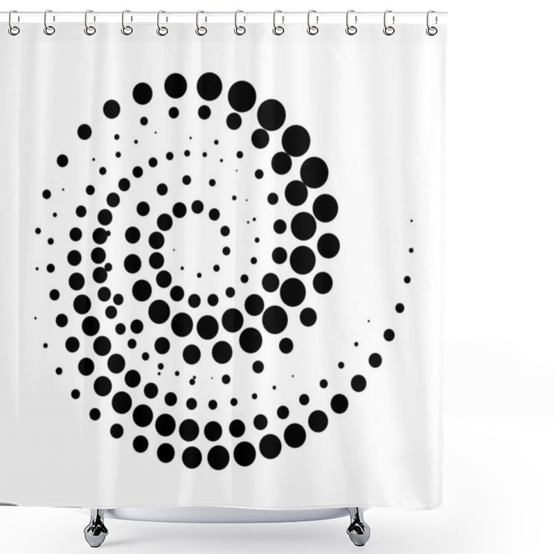 Personality  Abstract Vector Background With Halftone Dots Circle. Creative Geometric Pattern  Shower Curtains