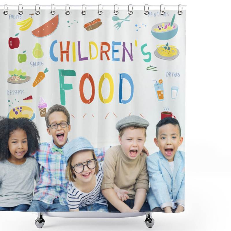 Personality  Cheerful Kids Smiling And Playing  Shower Curtains