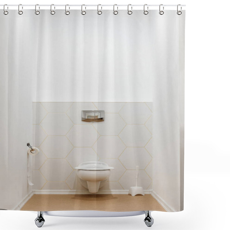 Personality  Clean White Toilet Bowl In Toilet In Modern Kindergarten  Shower Curtains