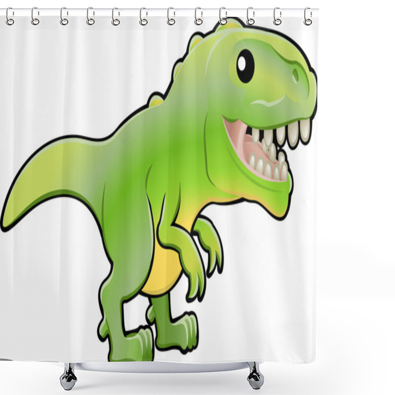 Personality  Cute Tyrannosaurus Rex Dinosaur Illustration Shower Curtains