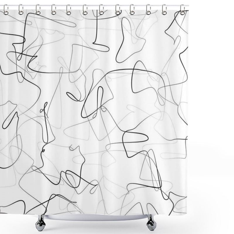 Personality  Random Irregular Shapes Pattern Shower Curtains