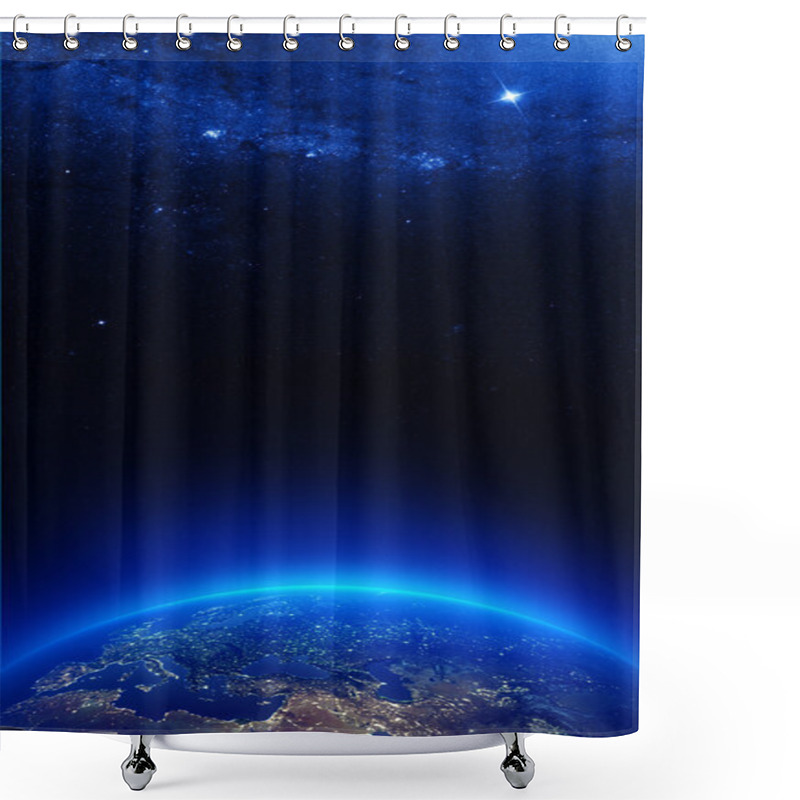 Personality  Earth At Night With City Lights Shower Curtains