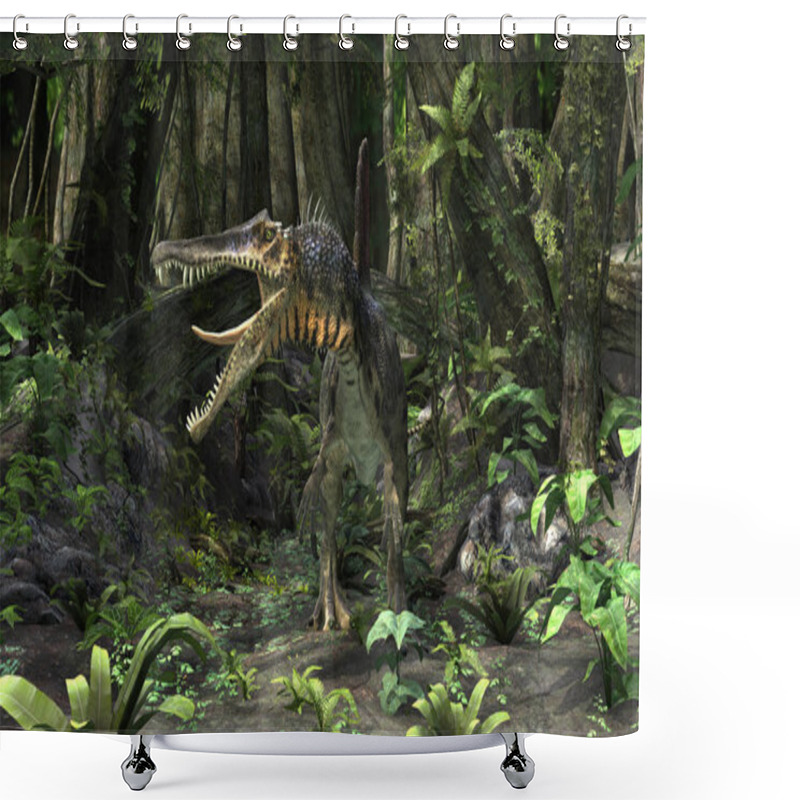 Personality  3D Rendering Dinosaur Spinosaurus Shower Curtains