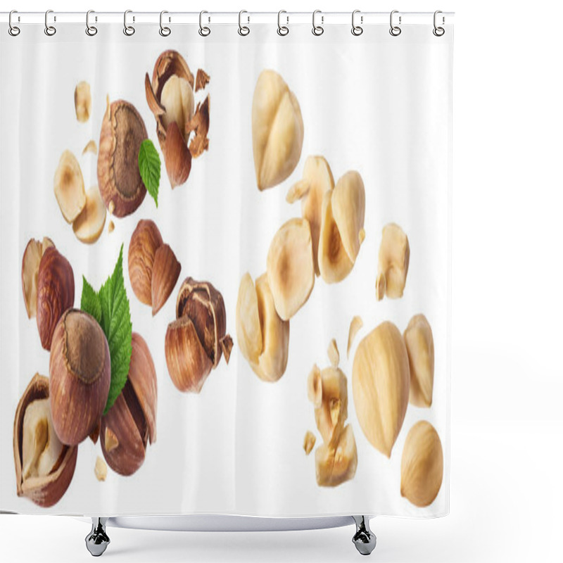 Personality  Hazelnuts Crushed Into Pieces, Frozen In The Ai Shower Curtains