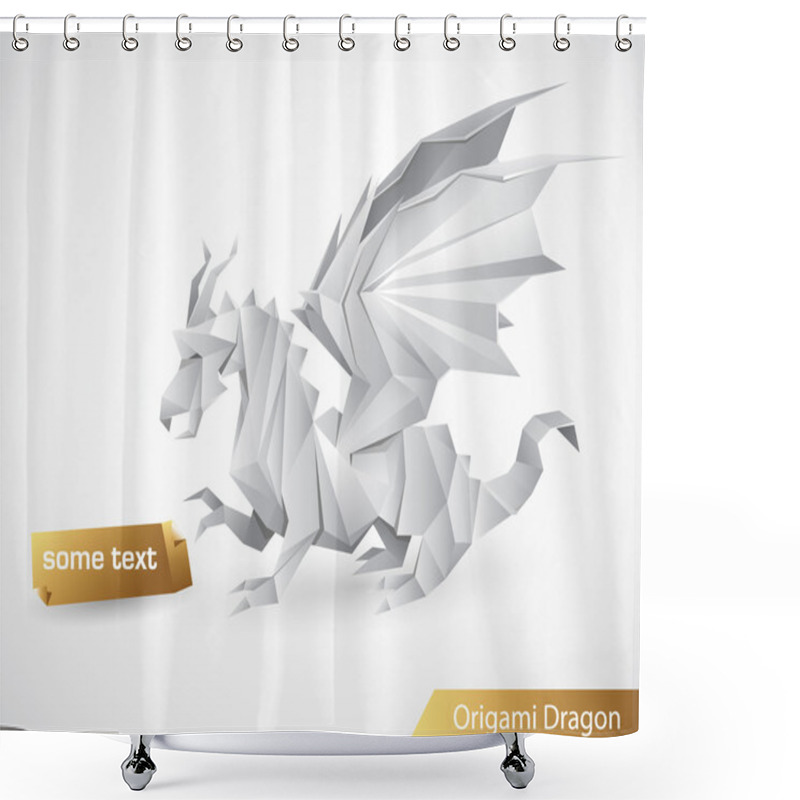 Personality  Vector Dragon Origami Shower Curtains