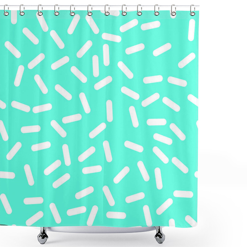 Personality  Retro Seamless Pattern In Memphis Style Design Shower Curtains