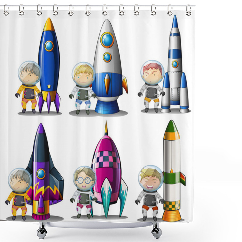 Personality  Explorers Beside The Rockets Shower Curtains