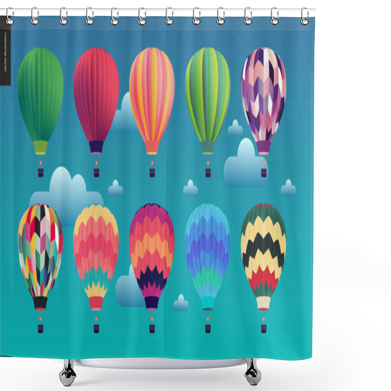 Personality  Hot Air Balloons Shower Curtains