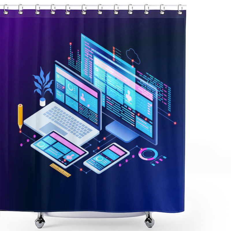 Personality  Cross-platform Concept Banner Shower Curtains