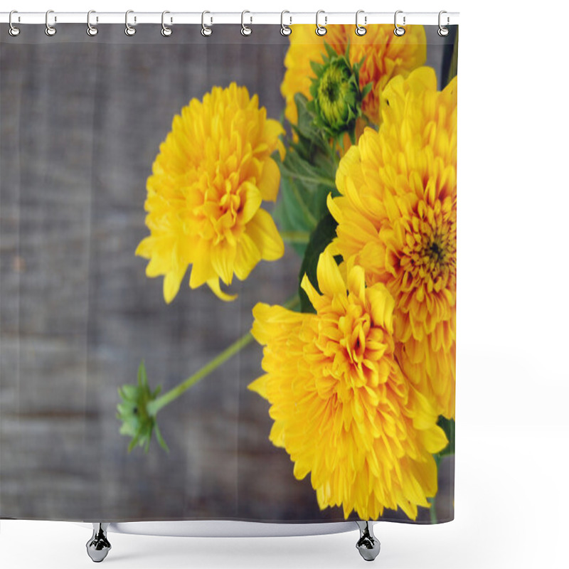 Personality  Bouquet Of Yellow Chrysanthemum Shower Curtains