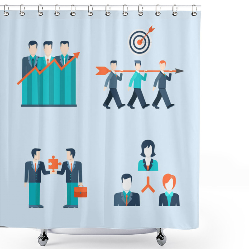 Personality  Eam Work ,partnership, Leadership Icons Shower Curtains