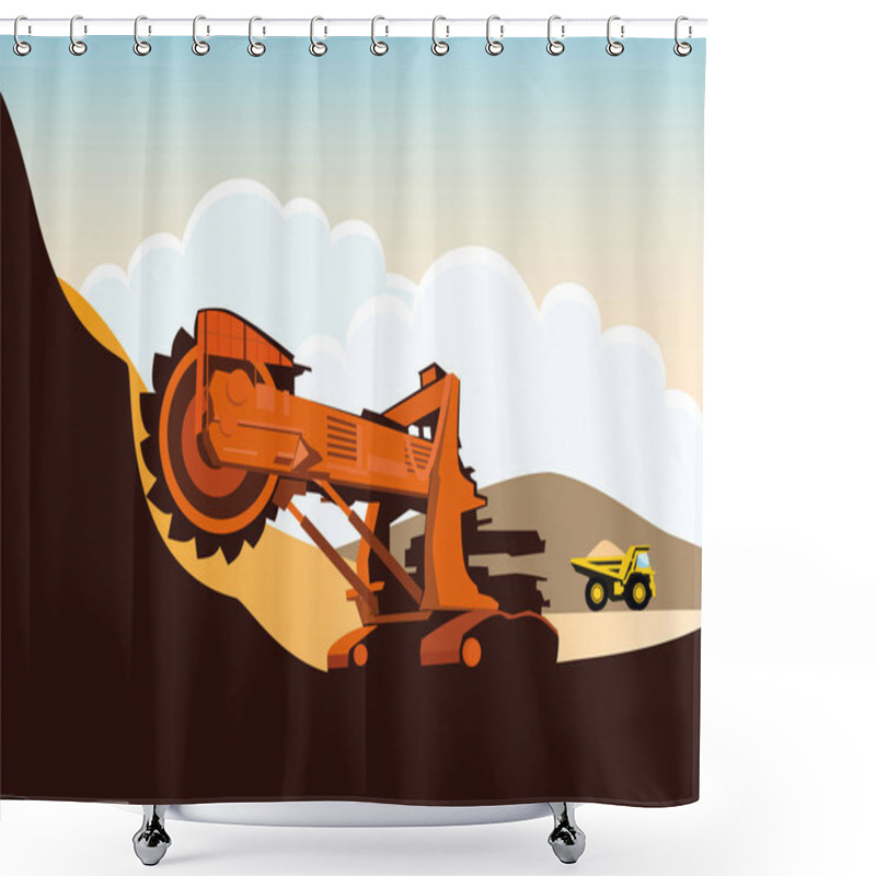 Personality  Bucket Wheel Excavator In A Quarry Shower Curtains