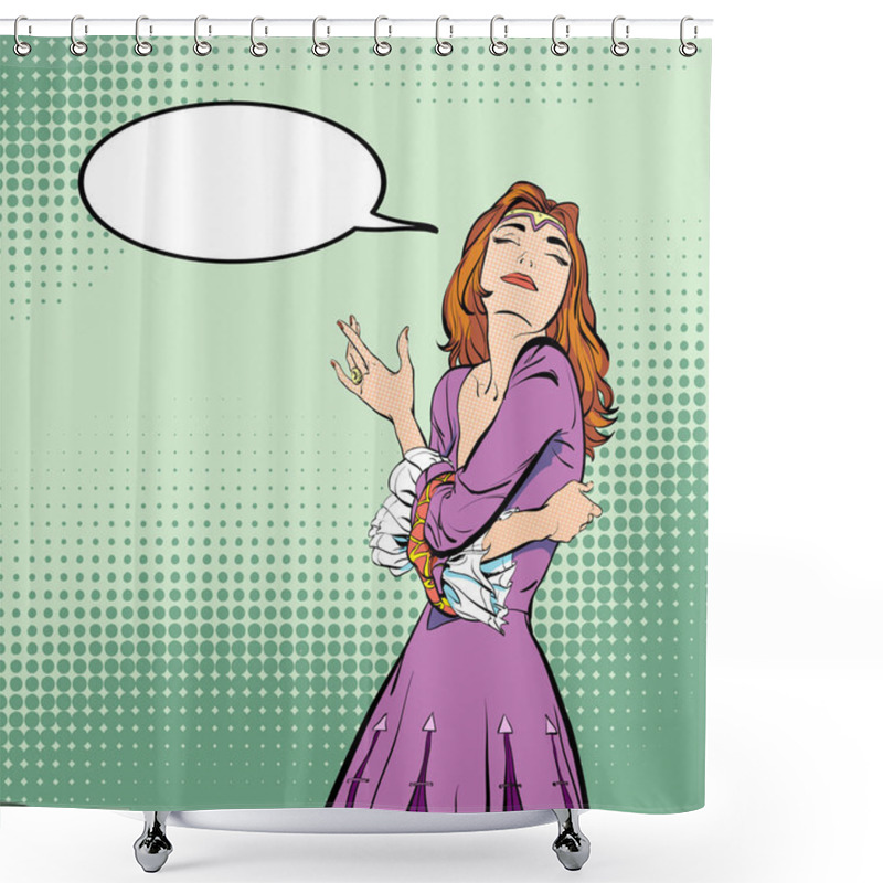 Personality  Lady In Medieval Dress. Taunting Girl. Taunting Princess. Medieval Legend. Medieval Woman. Shower Curtains