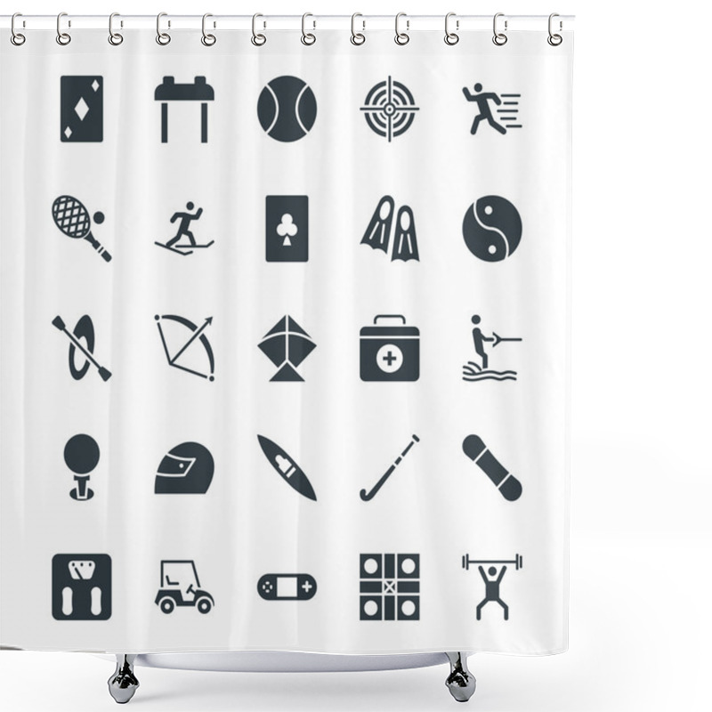 Personality  Sports Cool Vector Icons 3 Shower Curtains