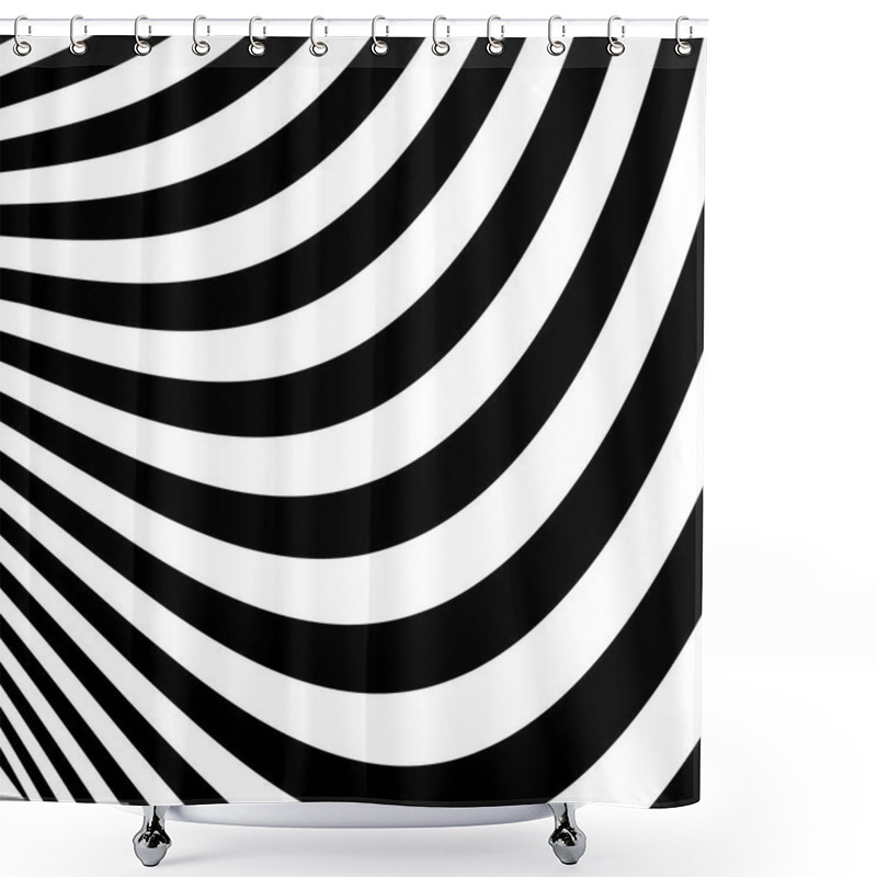 Personality  Abstract Black And White Modern Striped Background Shower Curtains