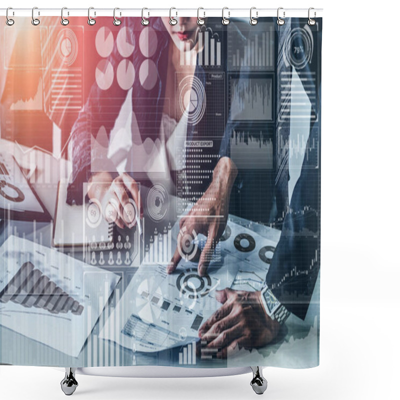 Personality  Big Data Technology For Business Finance Concept. Shower Curtains