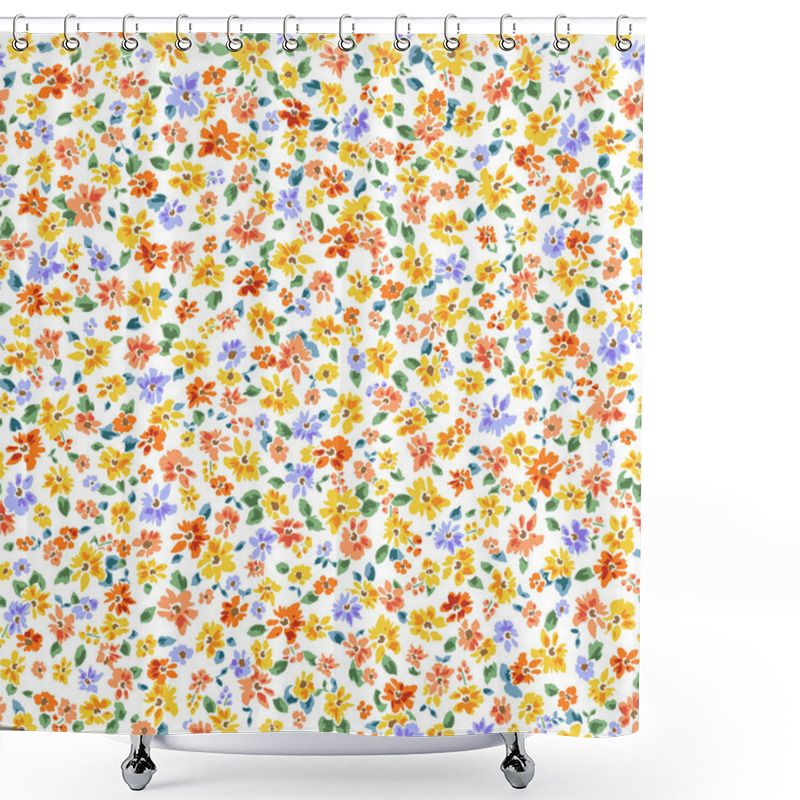 Personality  Seamless And Liberty Style Cute Floral Pattern Shower Curtains