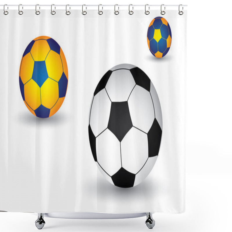 Personality  Illustration Of Soccer(footballl) Ball In Black And White As Wel Shower Curtains