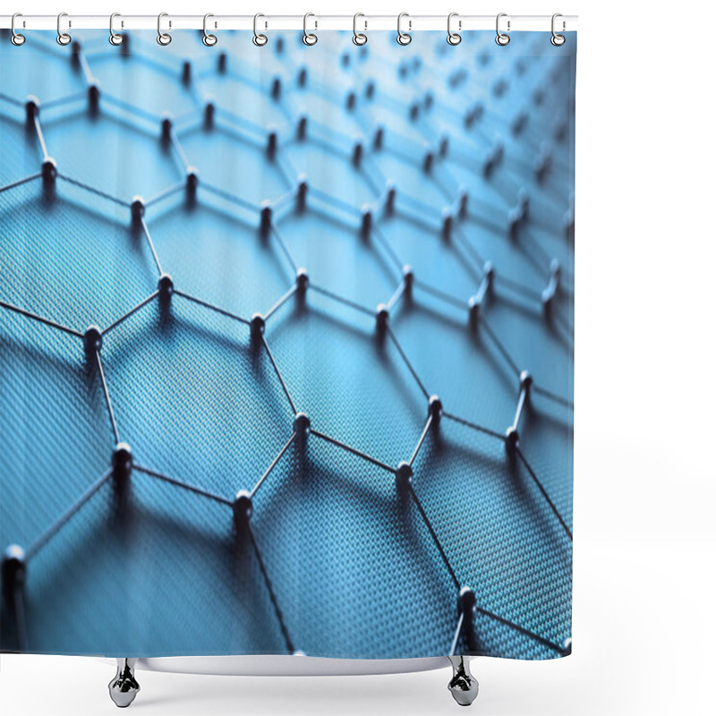 Personality  Graphene Hexagonal Atomic Connection Science Technology Shower Curtains