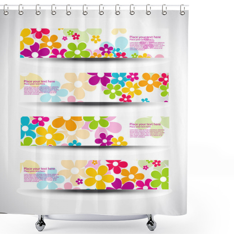 Personality  Vector Set Of Headers Shower Curtains