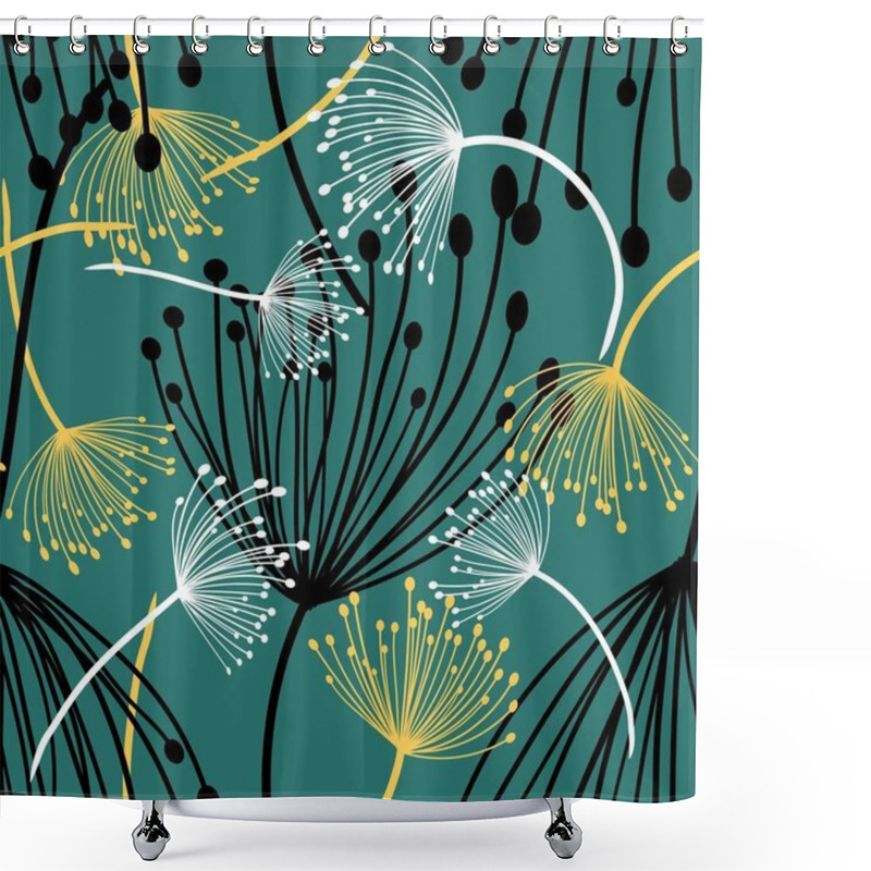 Personality  Dandelion Flowers, Seamless Pattern, Vector Illustration Eps 10 Shower Curtains