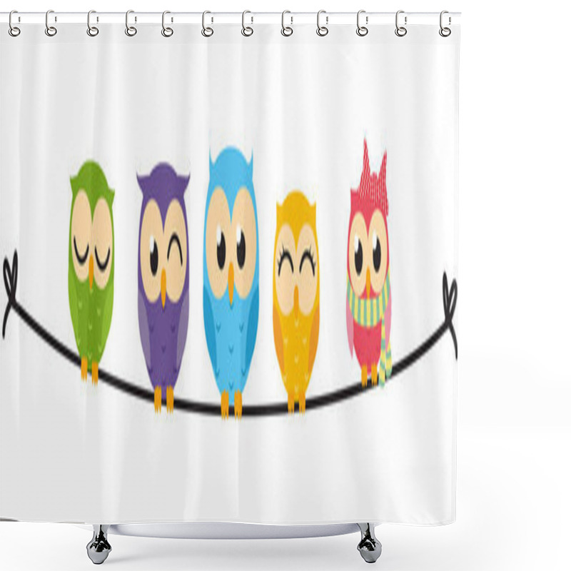 Personality  Owls Sitting On The Tree Shower Curtains