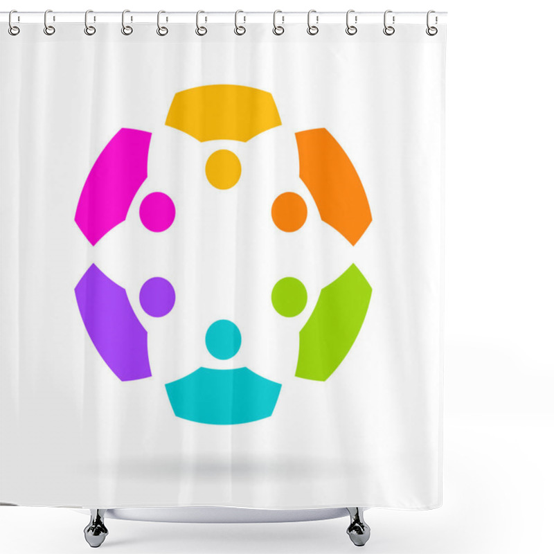 Personality  Abstract People Unity Logo Shower Curtains